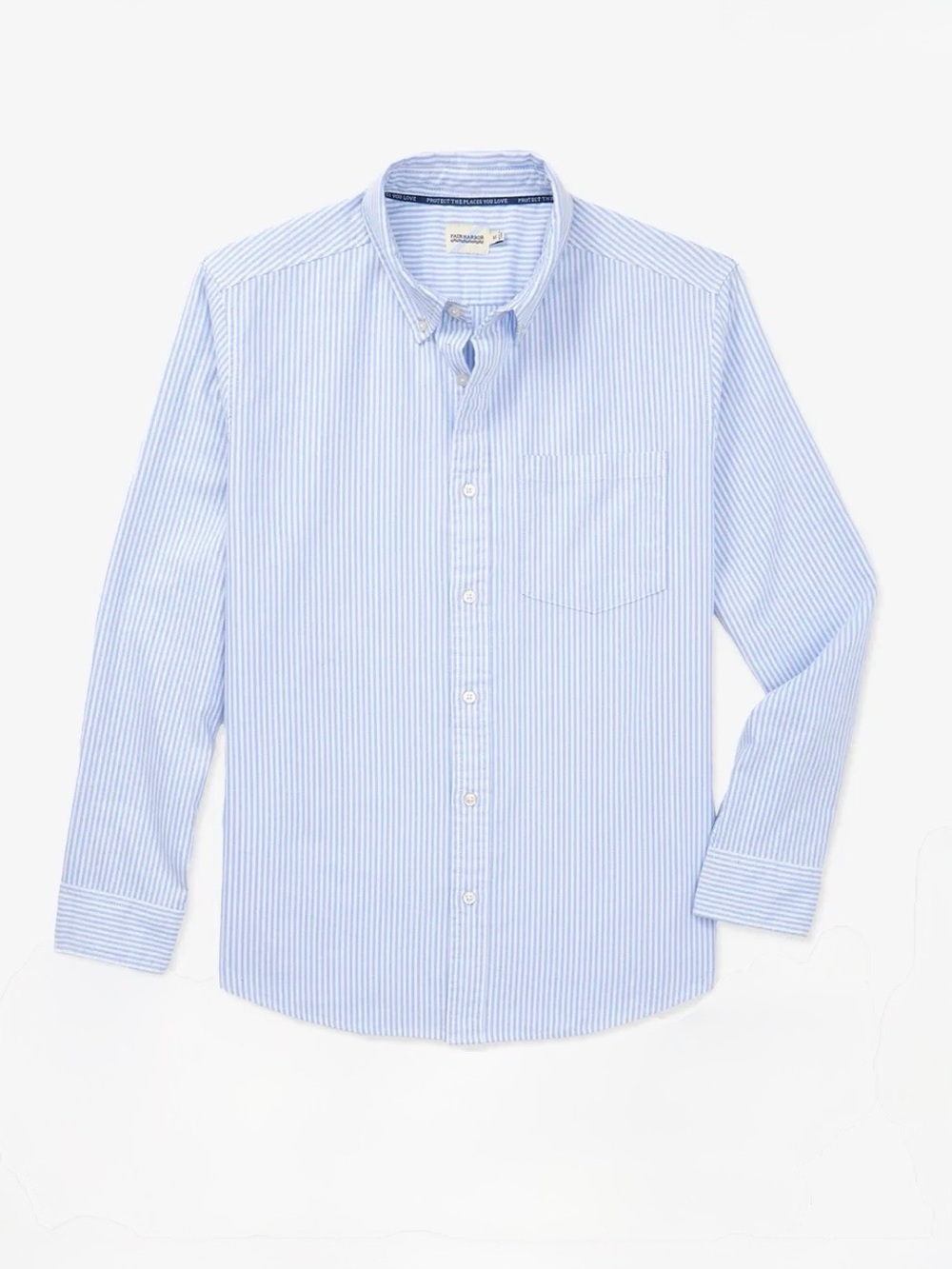 Fair Harbor The Salty Oxford Shirt Striped Blue White Button Down Men’s 2X/XXL